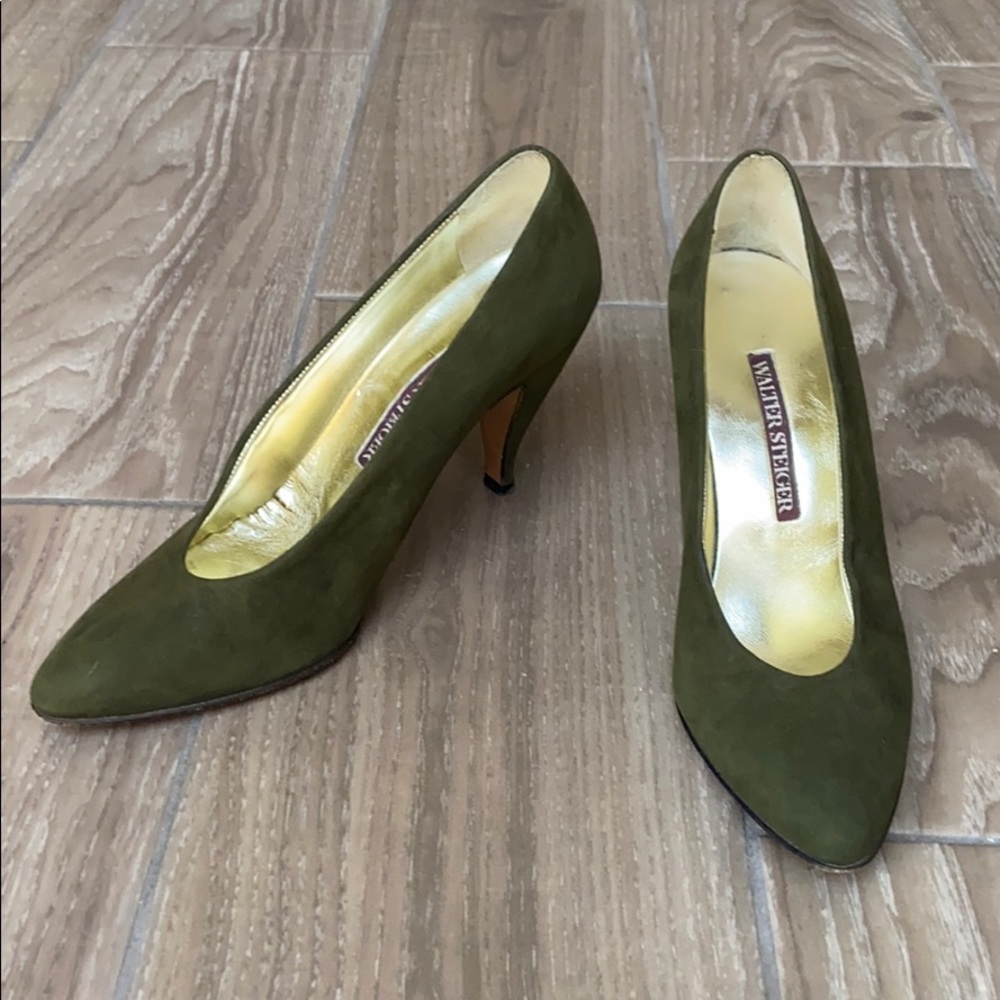 Walter Steiger Hand Made in Italy Green  Pumps